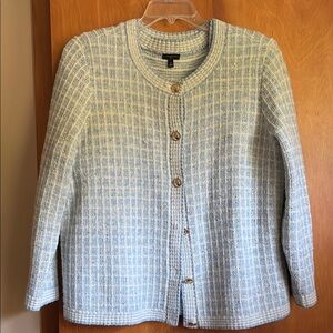 Talbots Blue Sweater Set Classic Knit